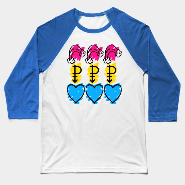 Pan Pride Flag in Symbols! Baseball T-Shirt by DiamondsandPhoenixFire